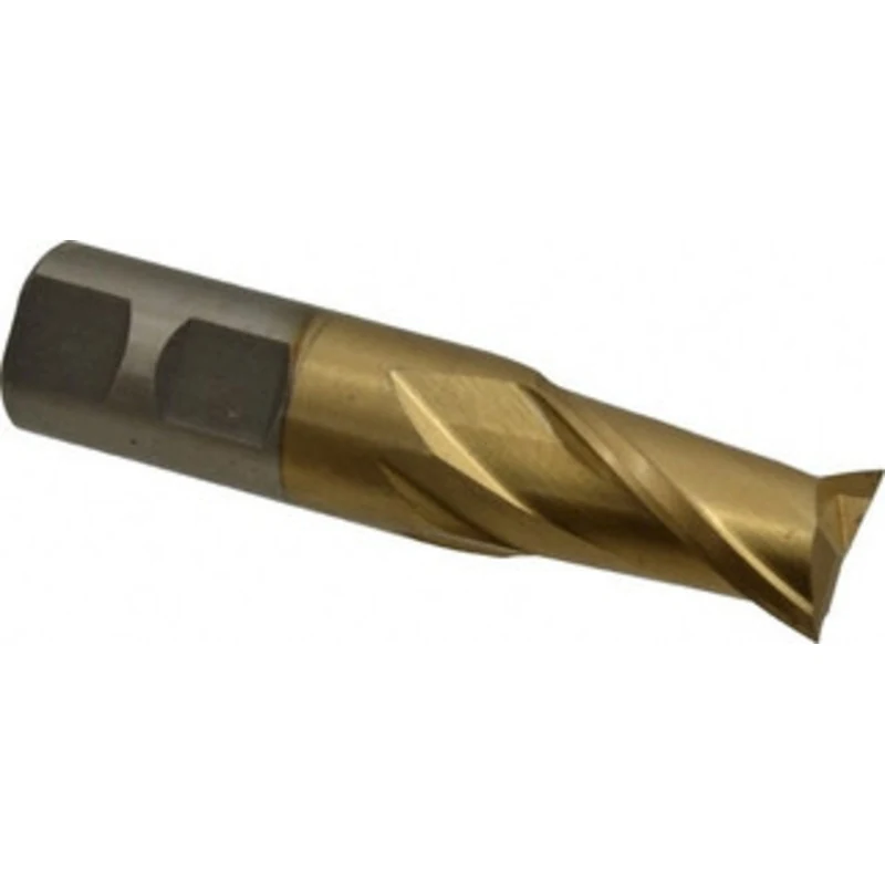 Value Collection 7/8, 1-1/2 LOC, 7/8 Shank Diam, 3-3/4 OAL, 2 Flute, High Speed Steel Square End Mill Single End, TiN...